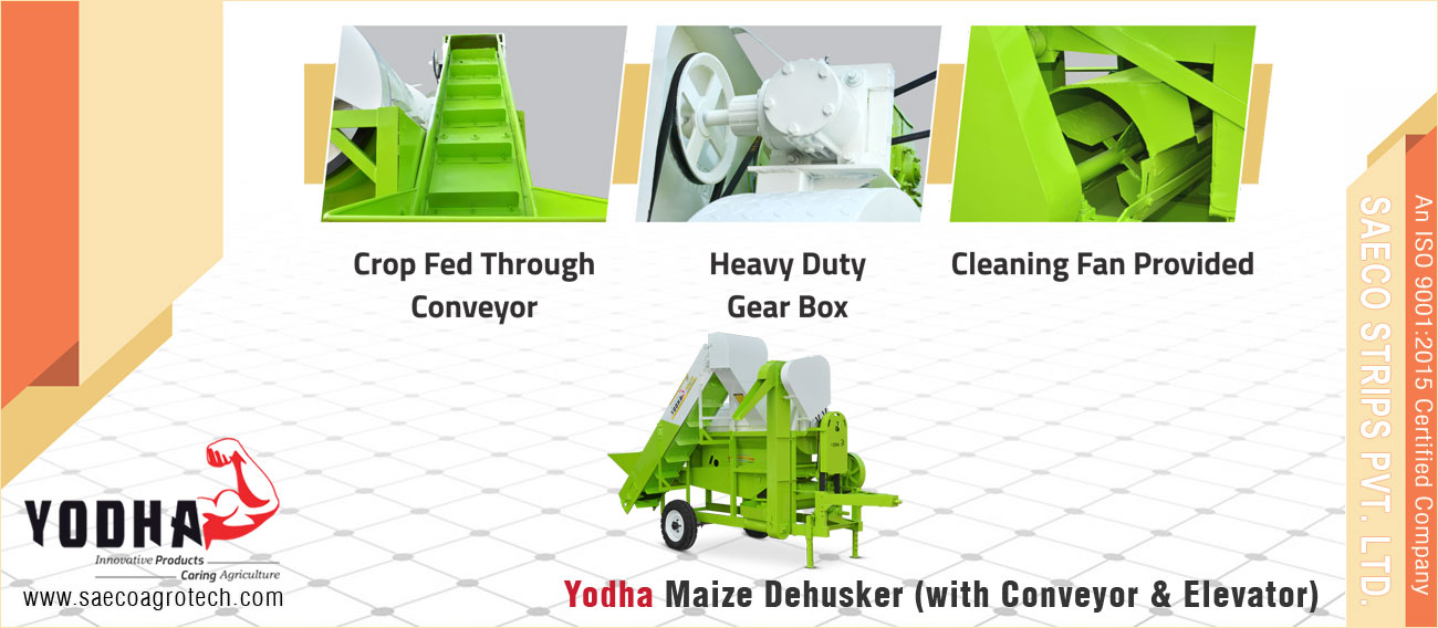 Yodha Maize Dehusker with Conveyor & Elevator - Agriculture Maize Dehusker Machine with Conveyor & Elevator manufacturers exporters in India Punjab Ludhiana